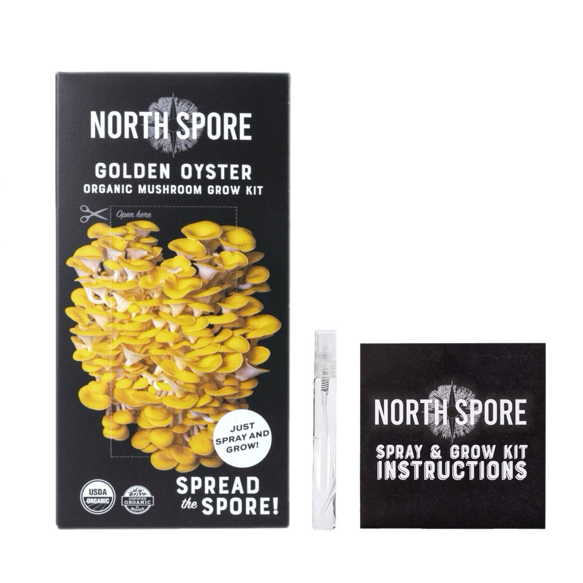 Wholesale | Organic Golden Oyster ‘Spray & Grow’ Kits