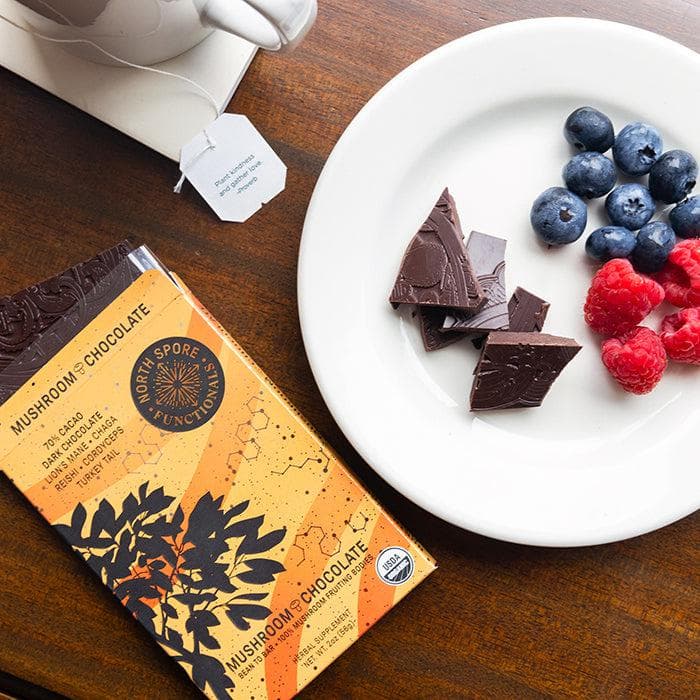 Wholesale | Functional 5 Mushroom Blend 70% Dark Chocolate Bar